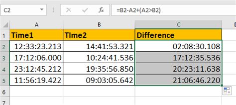time difference calculator with milliseconds.